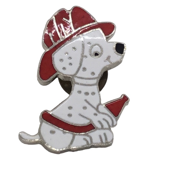 Fire Fighter Dalmation Dog Hat and Firehose Lapel Hat Pin - Picture 6 of 8